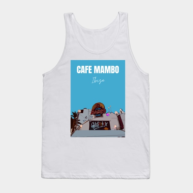 Cafe Mambo Poster Blue Tank Top by simplythewest